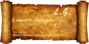 Lampert Gyöngyi névjegykártya